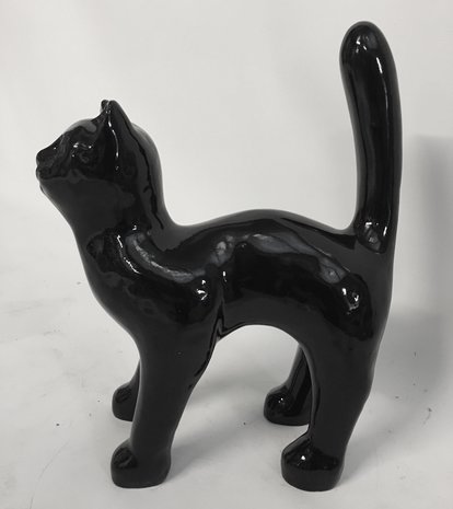 Kunstbeeld van een zwarte kat - 45x35cm decolife
