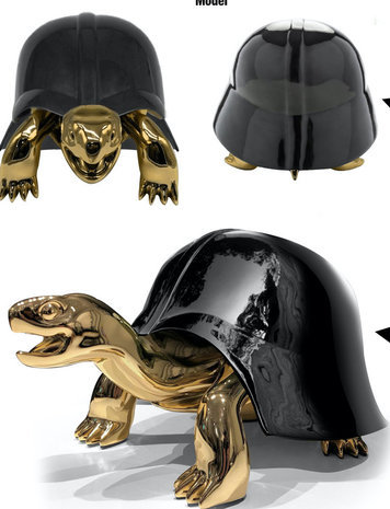 Schildpad-turtle- Darthelmet-goldplated