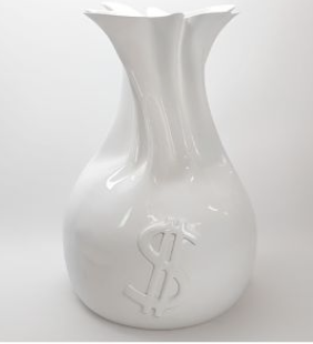 moneybag dollar sign polyester vase