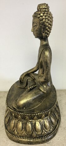 Boedha Beeld Polyester Gebronsd 37cm