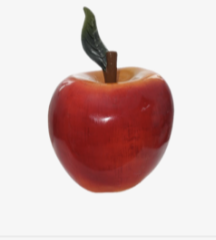 Appel met blad  polyester rood