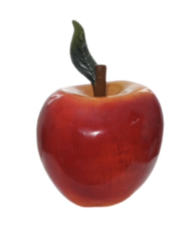 Appel met blad  polyester rood