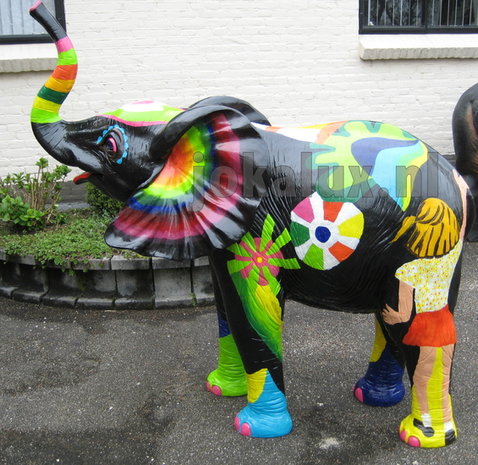 olifant wit  polyester kunst beeld 180cm