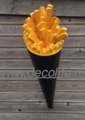 frietzak zwart met beugel -polyester-patatzak-
