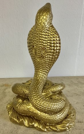 slang Cobra polyester beeld goud kleur