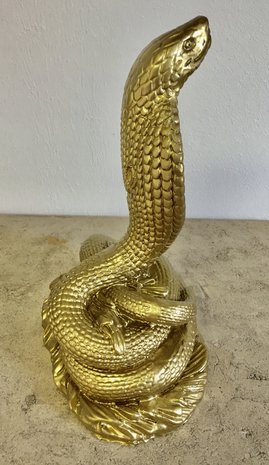 slang Cobra polyester beeld goud kleur