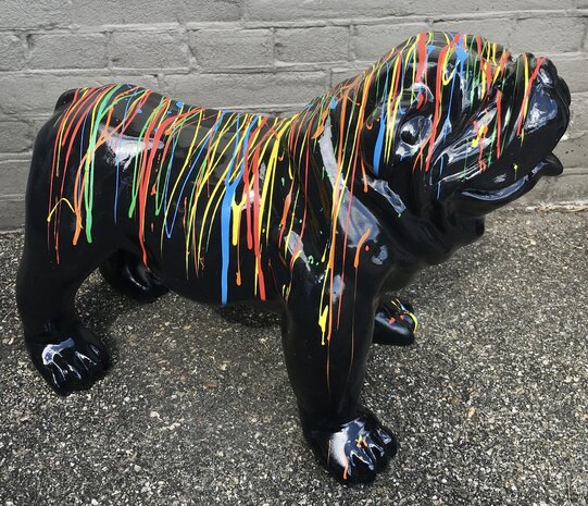 Engels Bulldog kunst  58 cm zwart trash
