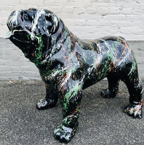 Engelse  bulldog kunst beeld colorful splash-hond