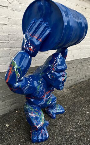 gorilla-aap met ton splash gorilla blauw  in origami design