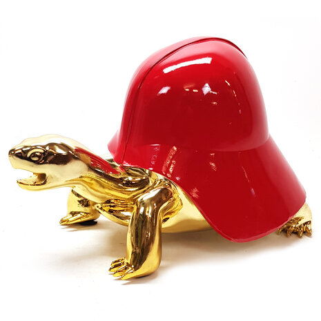 Schildpad-turtle- Darthelmet- red-goldplated