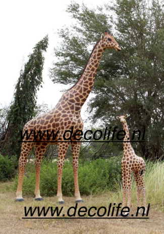 Giraffe kunstbeeld 270x70x330cm ( l x br x h ) polyester levensecht