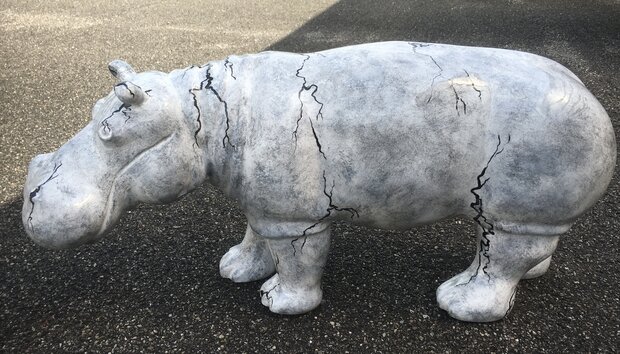 Hippo Nijlpaard staand marble look