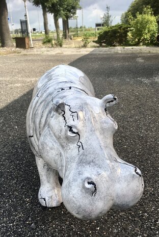 Hippo Nijlpaard staand marble look