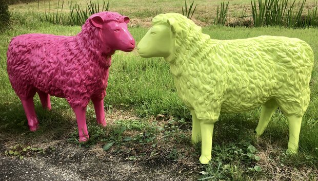 schaap polyester beeld 80 cm groen