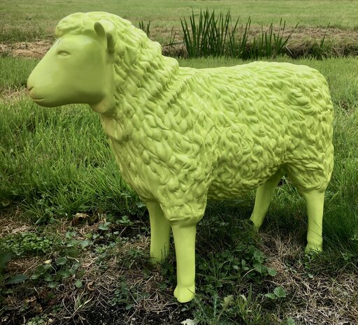 schaap polyester beeld 80 cm groen