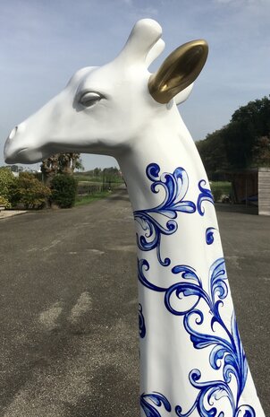 Giraffe 205 cm -kunst beeld Delft Blue Design 