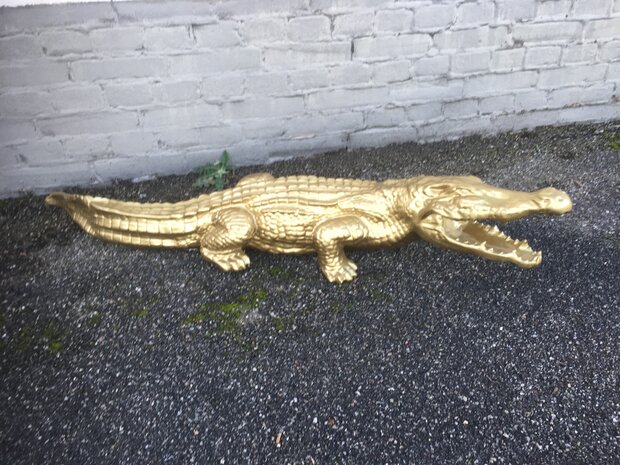 krokodil 110cm polyester goud