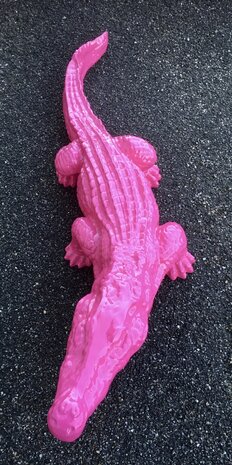 krokodil cyclaam roze polyester beeld 