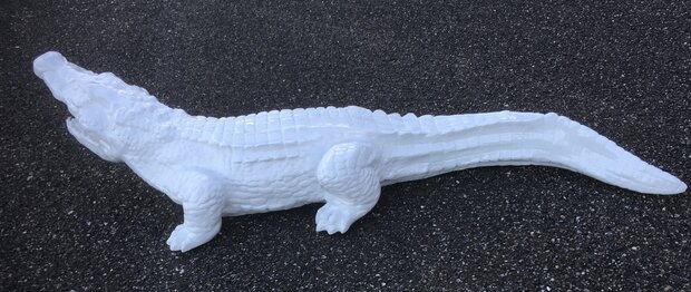 krokodil polyester beeld wit 