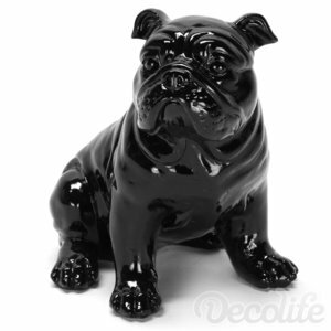 Engelse Bulldog zittend - zwart-hond