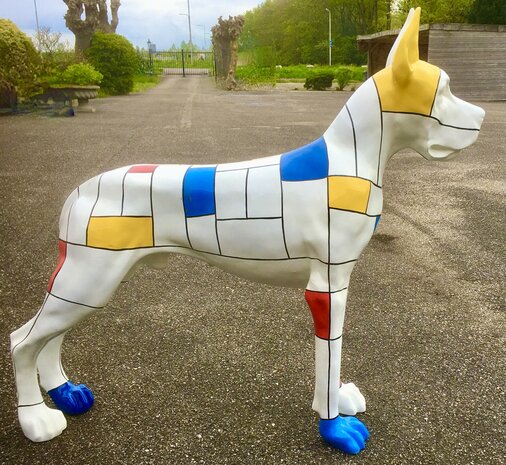 Duitse (Deense) Dog  125cm mondriaan  design 