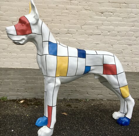 Duitse (Deense) Dog  125cm mondriaan  design 