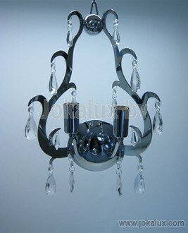 Wand Lamp 2 lichts Chroom met glas