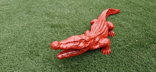 Krokodil beeld  rood hoogglans 