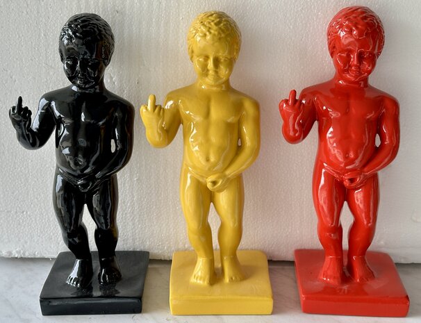 set van 3 manneken pis f finger 3-kunst beeld  