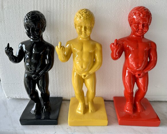 set van 3 manneken pis f finger 3-kunst beeld  