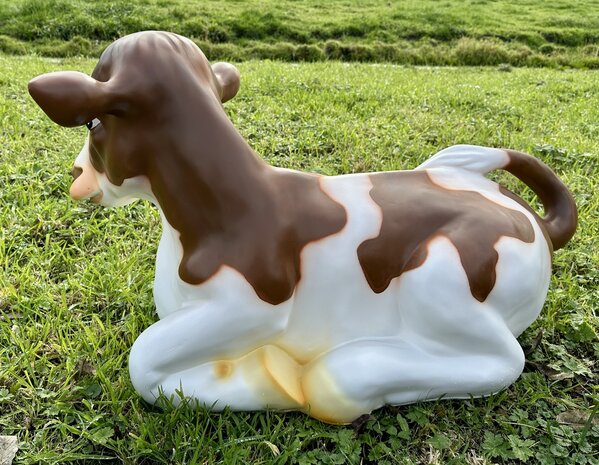 koe  kalf liggend - roodbont - 87cm