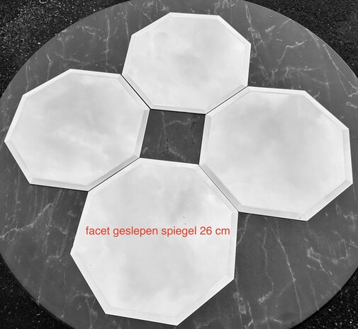 spiegel facet geslepen 26cm  4 stuks