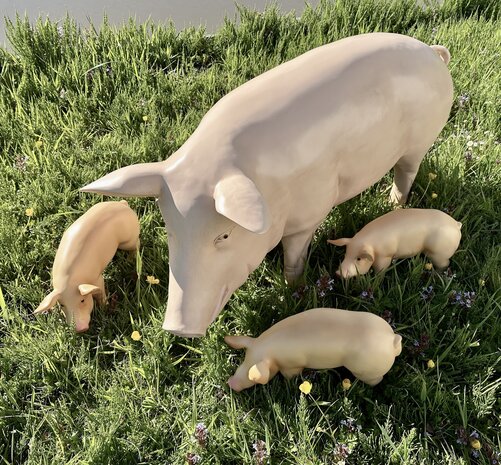 Varken zeug 100cm met drie biggen 