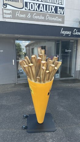 FRIETZAK  PATAT FRIET XXL -WIT-  met reclame logo
