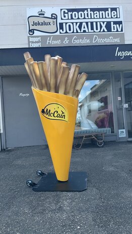 FRIETZAK  PATAT FRIET XXL -WIT-  met reclame logo