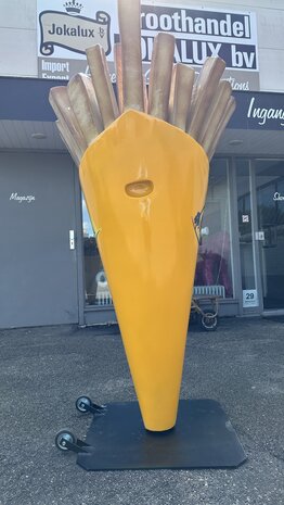 FRIETZAK  PATAT FRIET XXL -WIT-  met reclame logo