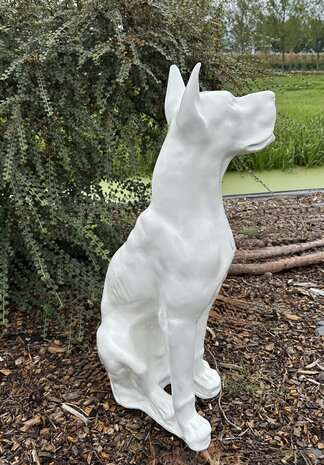 Duitse (Deense )dog kunsthars wit  95cm
