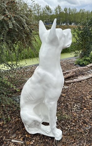 Duitse (Deense )dog kunsthars wit  95cm