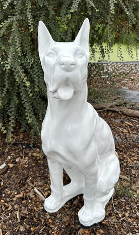 Duitse (Deense )dog kunsthars wit  95cm