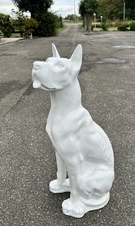 Duitse (Deense )dog kunsthars wit  95cm