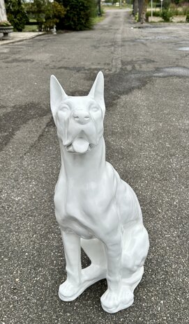 Duitse (Deense )dog kunsthars wit  95cm