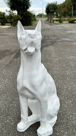 Duitse (Deense )dog kunsthars wit  95cm