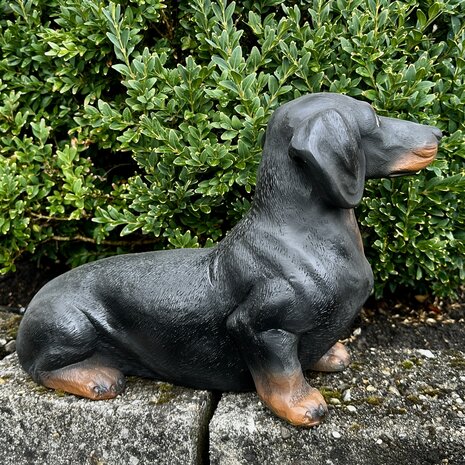 Teckel polyester beeld Black & Tan