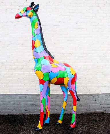 giraffe kunstbeeld multi color