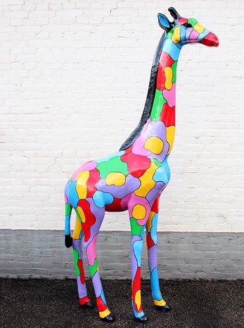 giraffe kunstbeeld multi color