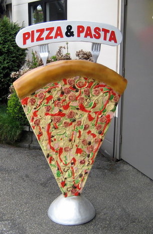 pizza slice pizza punt stoep reclame polyester