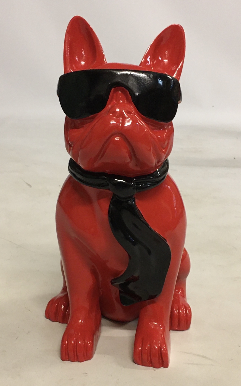 oorsprong Mok Vijfde franse bulldog zittend met zonnebril - Decolife - Dé polyesterbeelden en  decoratie webshop