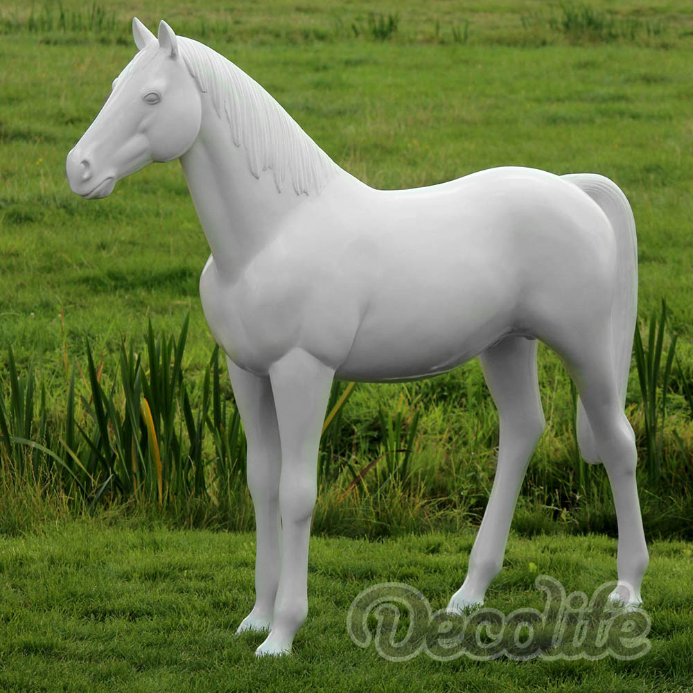 Ambacht Editie staking Levensgroot kunstbeeld van een paard - wit - Decolife - Dé polyesterbeelden  en decoratie webshop
