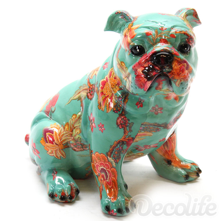 Zittende Engelse Bulldog - Flowerpower-hond