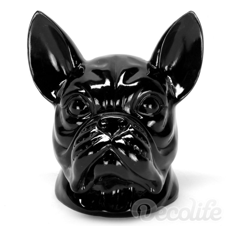Franse bulldog kop - zwart-hond